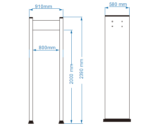 中安YJY-2018S熱成像測(cè)溫門產(chǎn)品尺寸